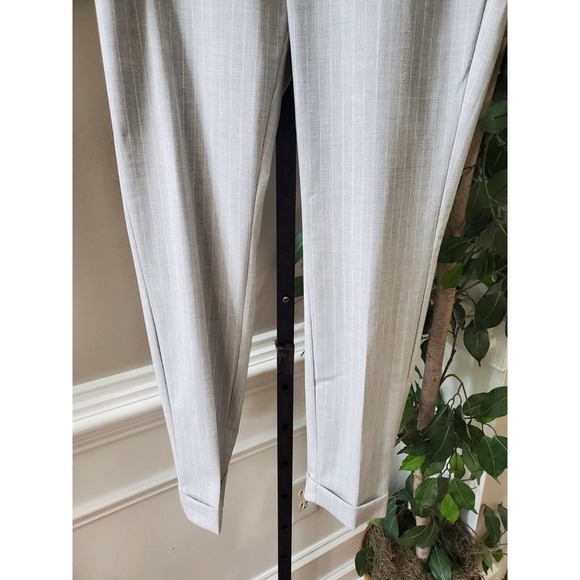 H&M Women Gray Polyester Blend Zippered Mid Rise Straight Fit Dress Pant Size 31 - Picture 6 of 11